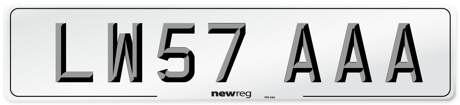 LW57 AAA Number Plate from New Reg